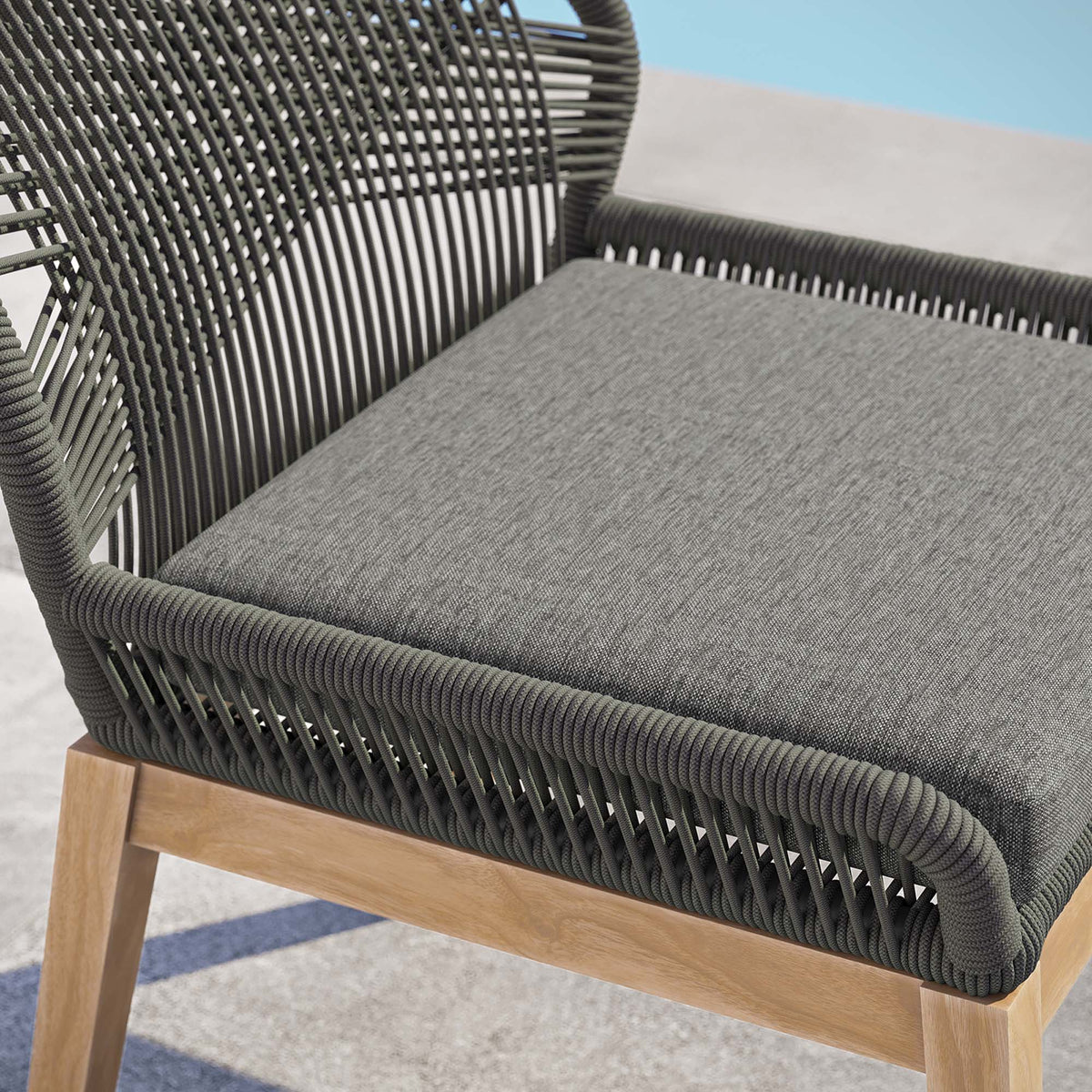 Wellspring Outdoor Patio Teak Wood Dining Chair - view 17