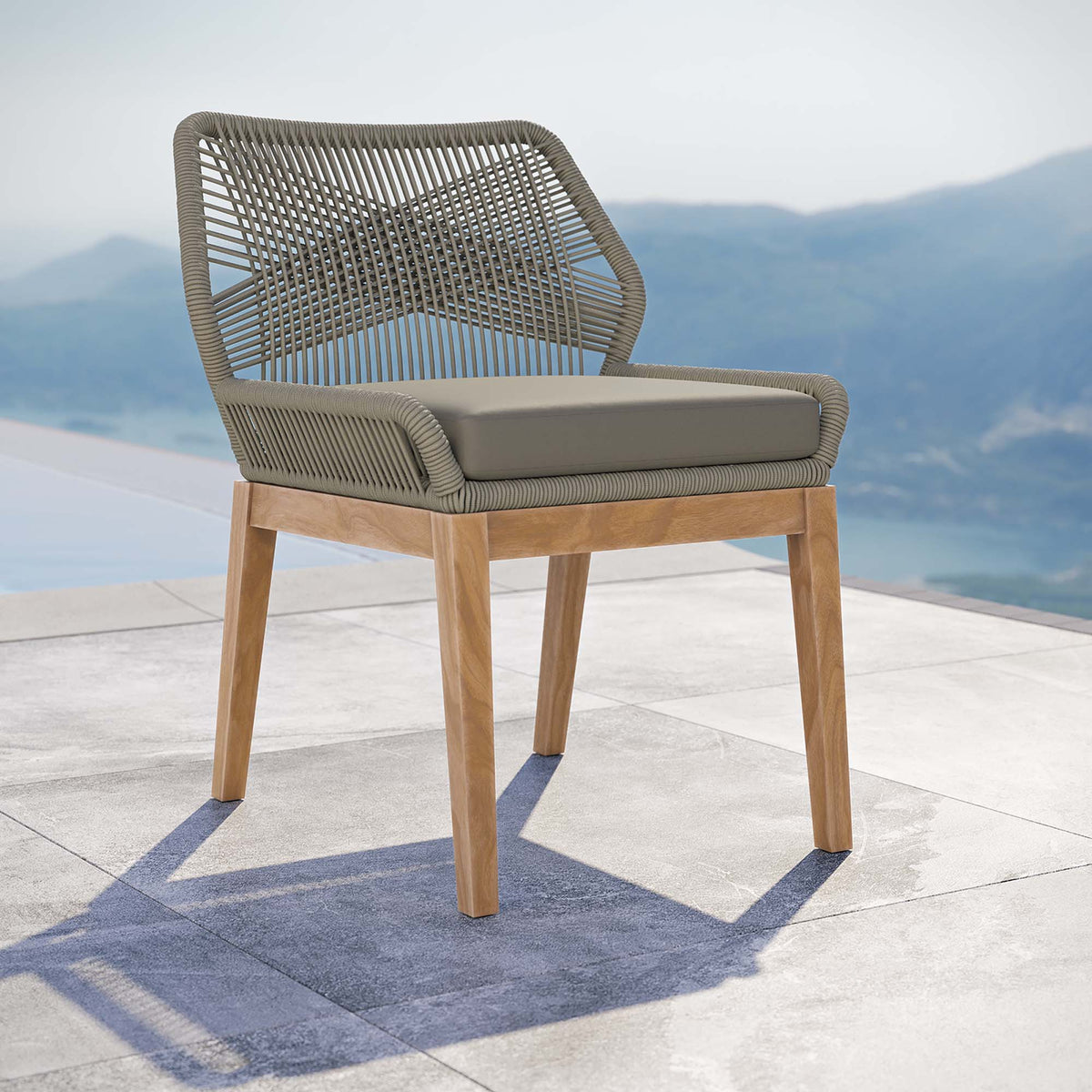 Wellspring Outdoor Patio Teak Wood Dining Chair - view 21