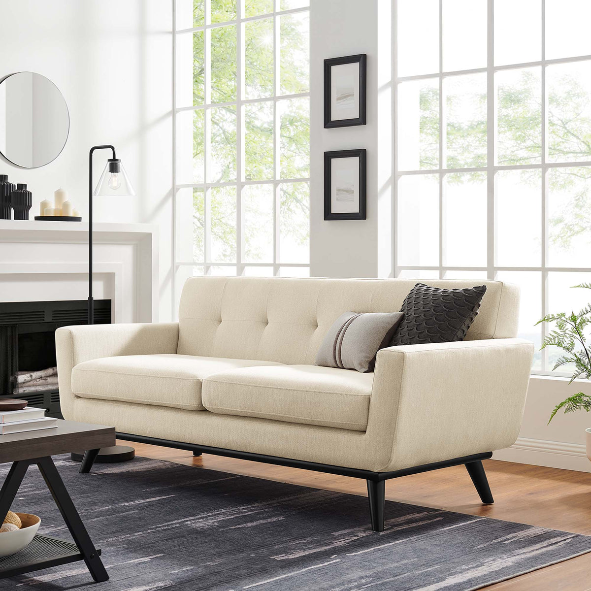 Engage Herringbone Fabric Loveseat