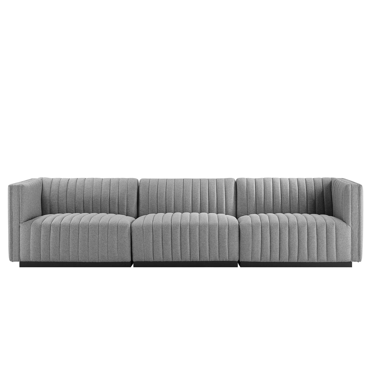 Conjure Channel Tufted Upholstered Fabric Sofa - view 3