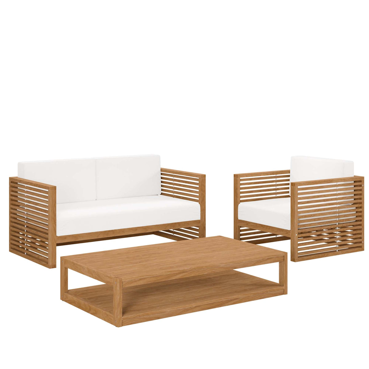Carlsbad 3-Piece Teak Wood Outdoor Patio Outdoor Patio Set - view 3