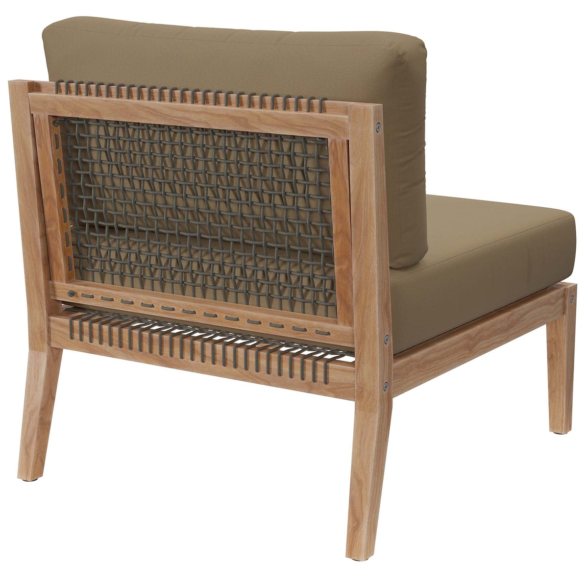 Clearwater Outdoor Patio Teak Wood Armless Chair - view 10
