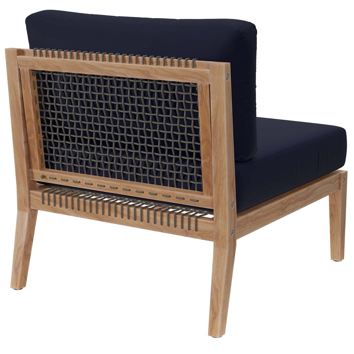 Clearwater Outdoor Patio Teak Wood Armless Chair - view 11