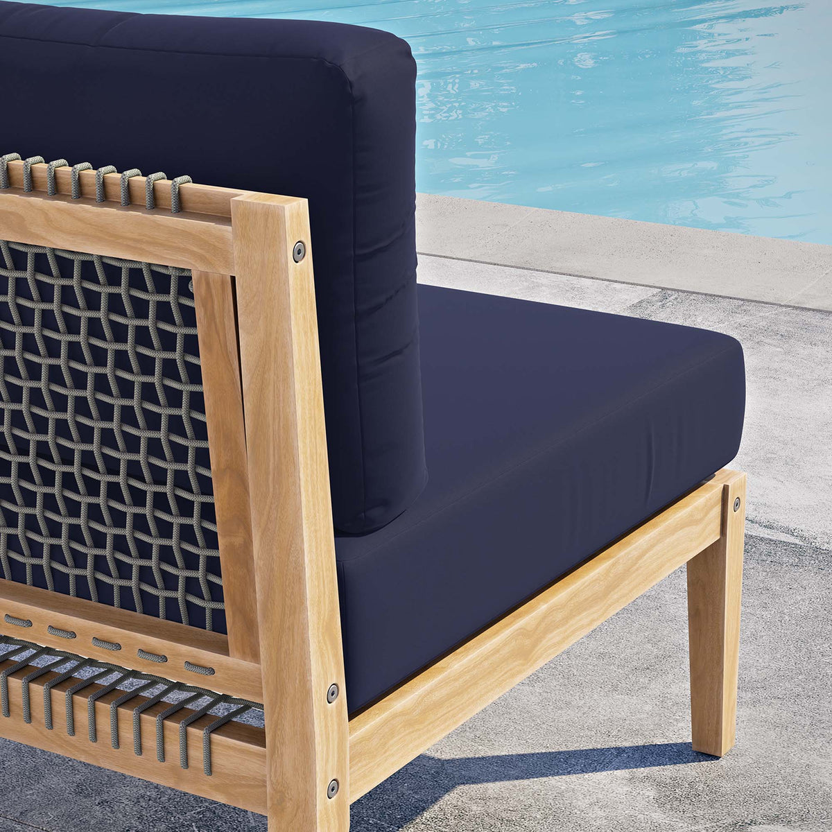 Clearwater Outdoor Patio Teak Wood Armless Chair - view 23
