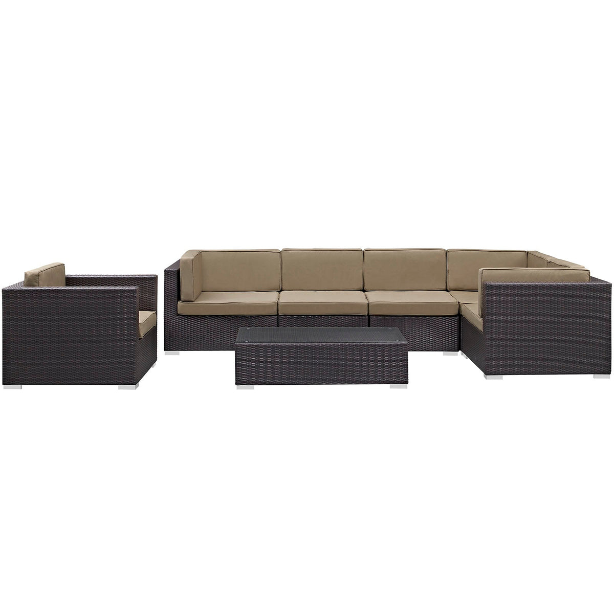 Corona 7 Piece Outdoor Patio Sectional Set - view 1