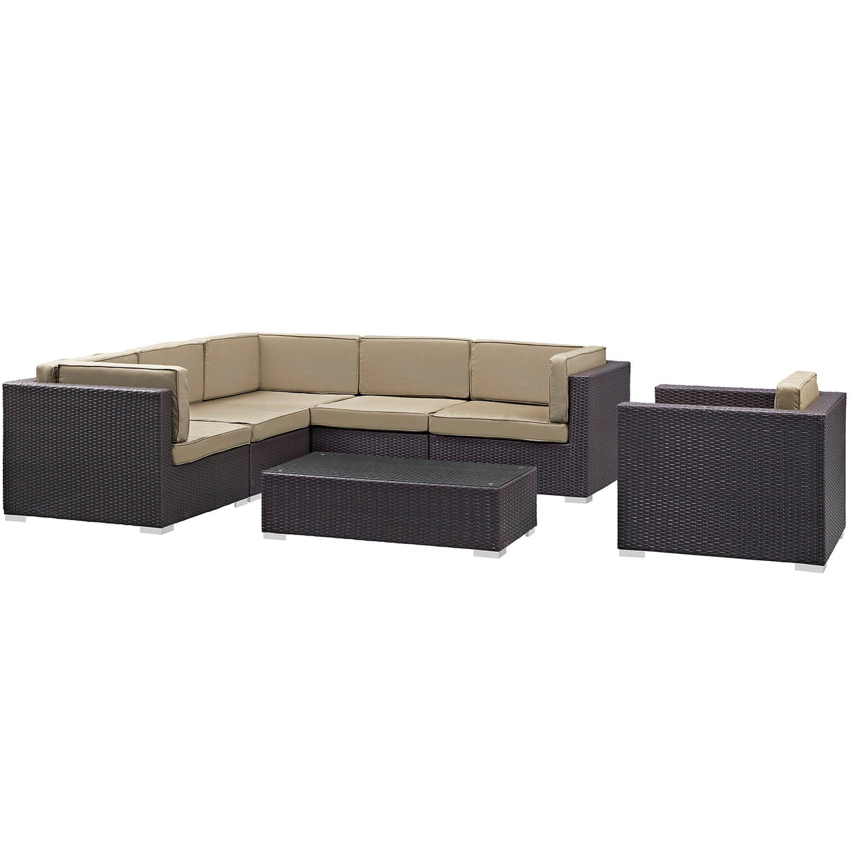 Corona 7 Piece Outdoor Patio Sectional Set - view 3