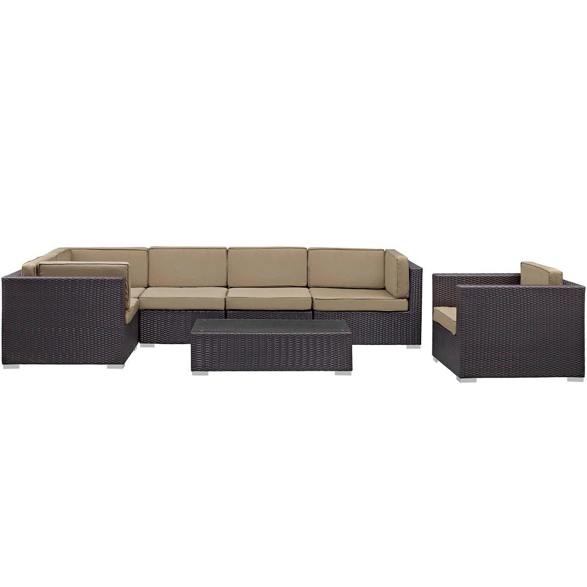 Corona 7 Piece Outdoor Patio Sectional Set - view 7