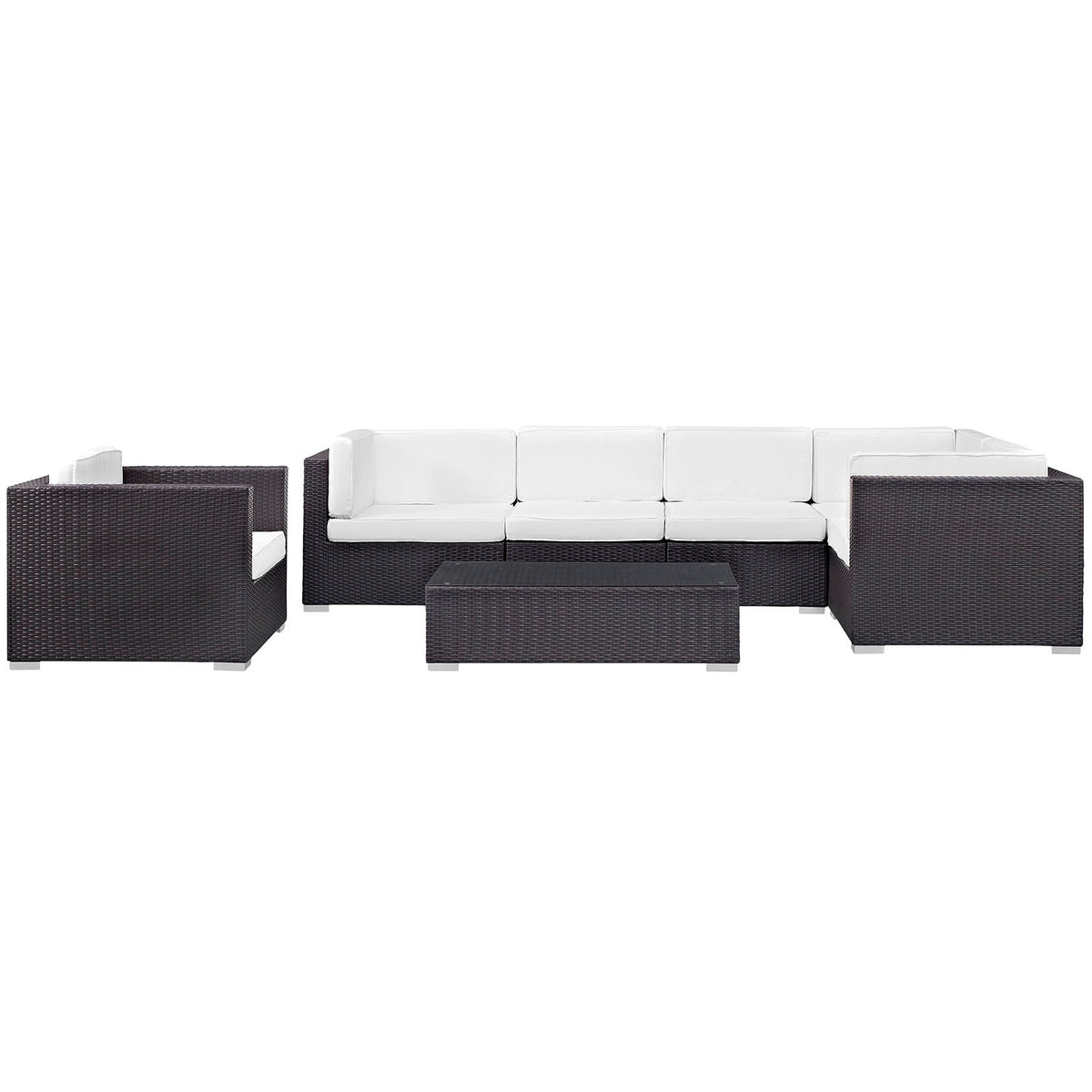 Corona 7 Piece Outdoor Patio Sectional Set - view 4