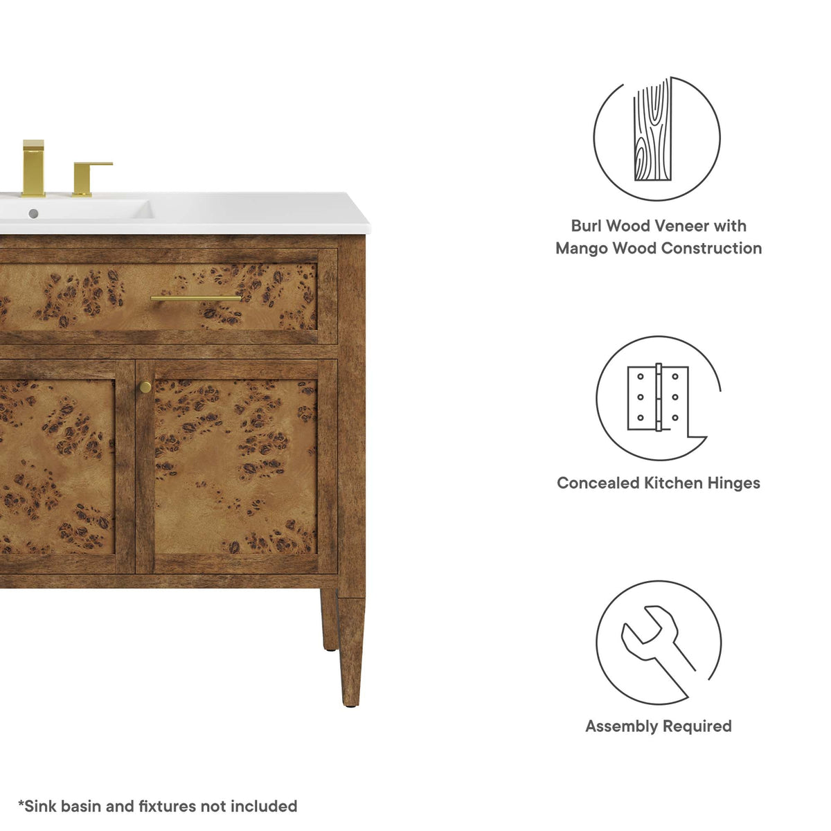 Elysian Bathroom Cabinet Basin Not Included
