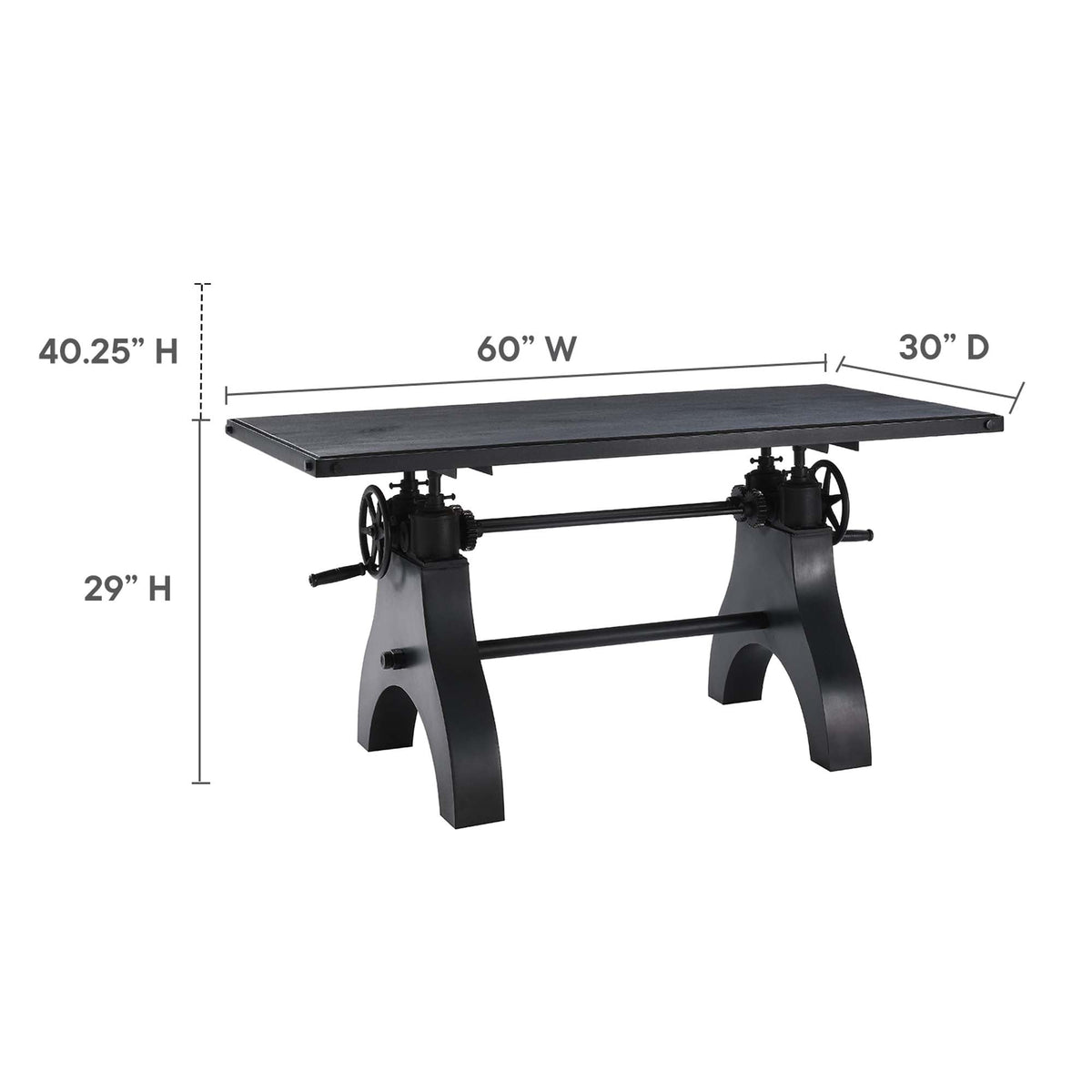 Genuine 60" Crank Adjustable Height Dining Table and Computer Desk - view 7
