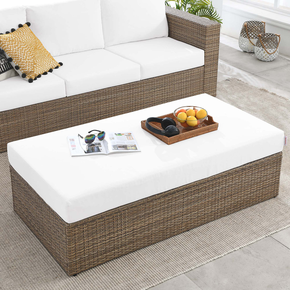 Convene Outdoor Patio Rectangle Ottoman - view 7