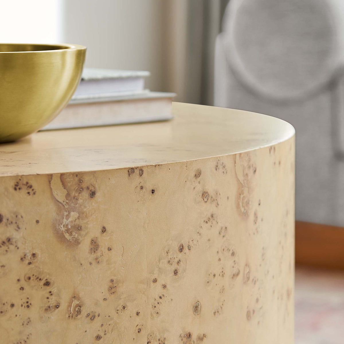 Cosmos 35" Round Burl Wood Coffee Table - view 16