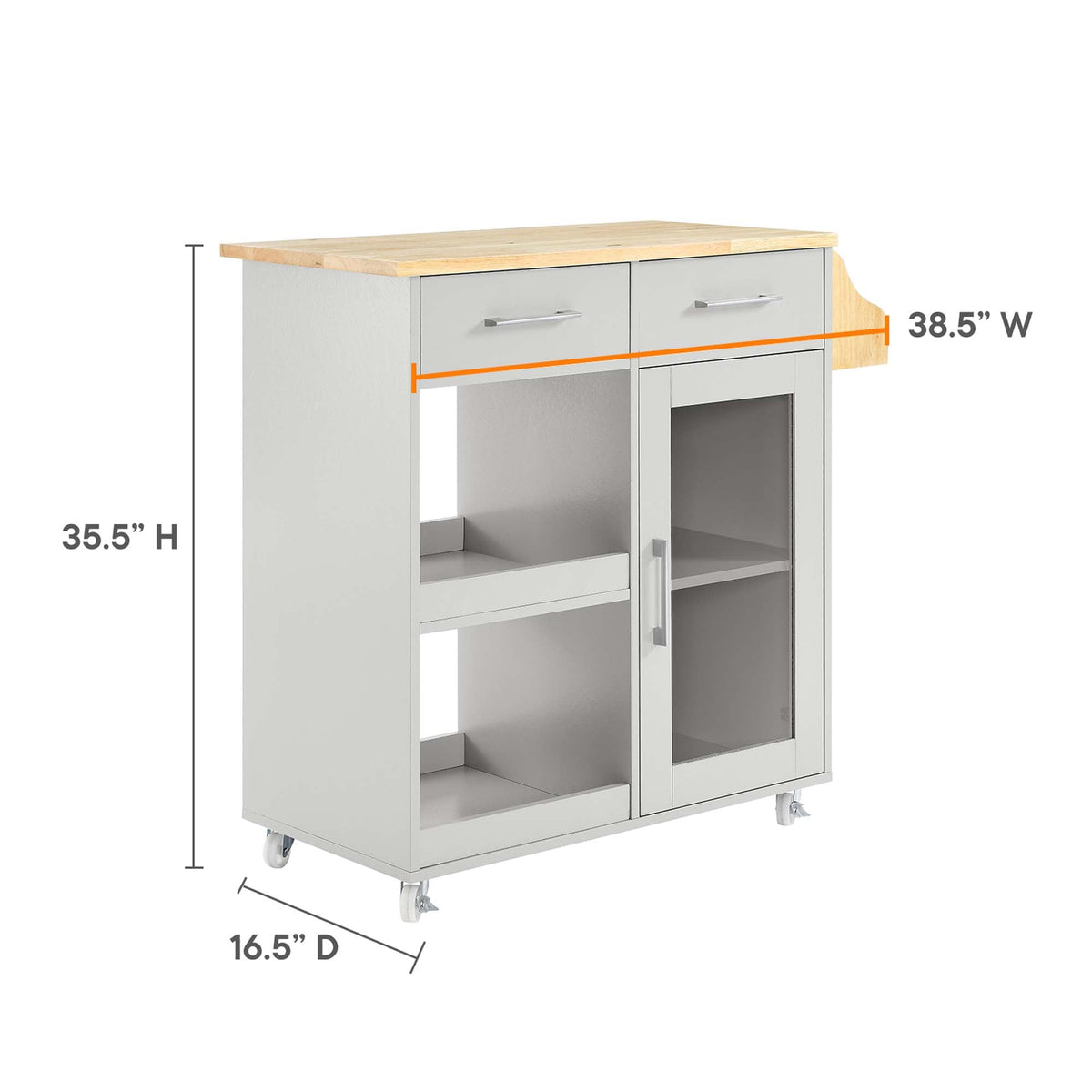Culinary Kitchen Cart With Spice Rack - view 33