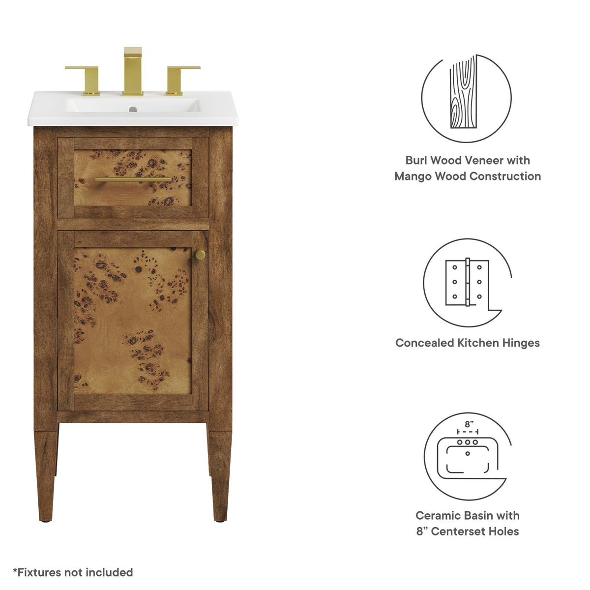 Elysian Bathroom Vanity Basin Included