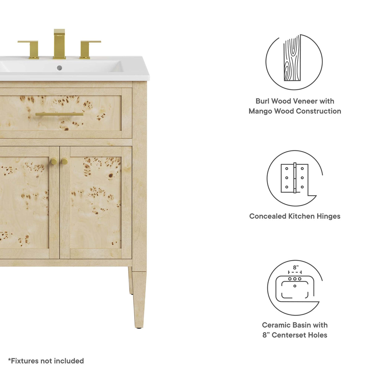 Elysian Bathroom Vanity Basin Included