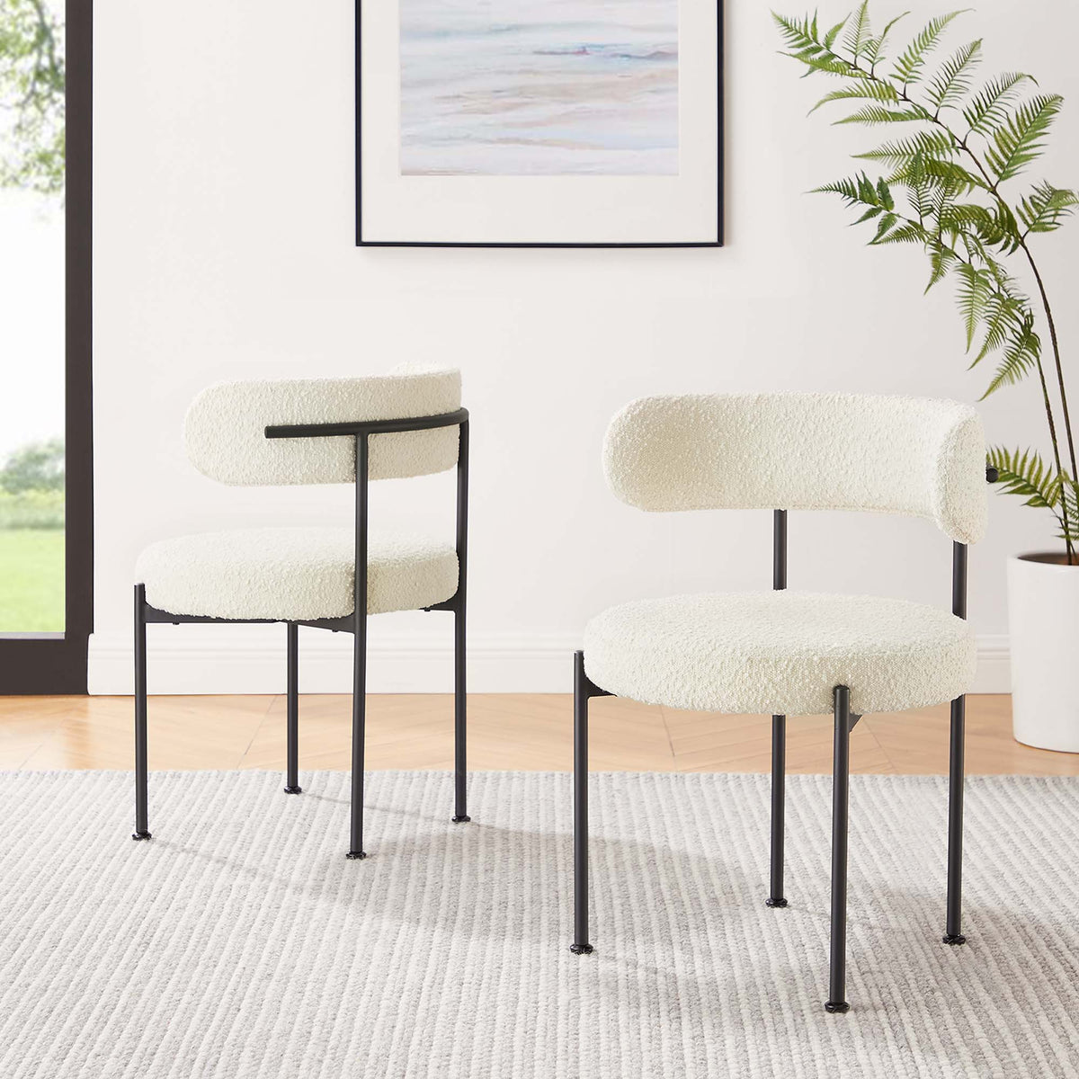 Albie Boucle Fabric Dining Chairs - Set of 2 - view 11
