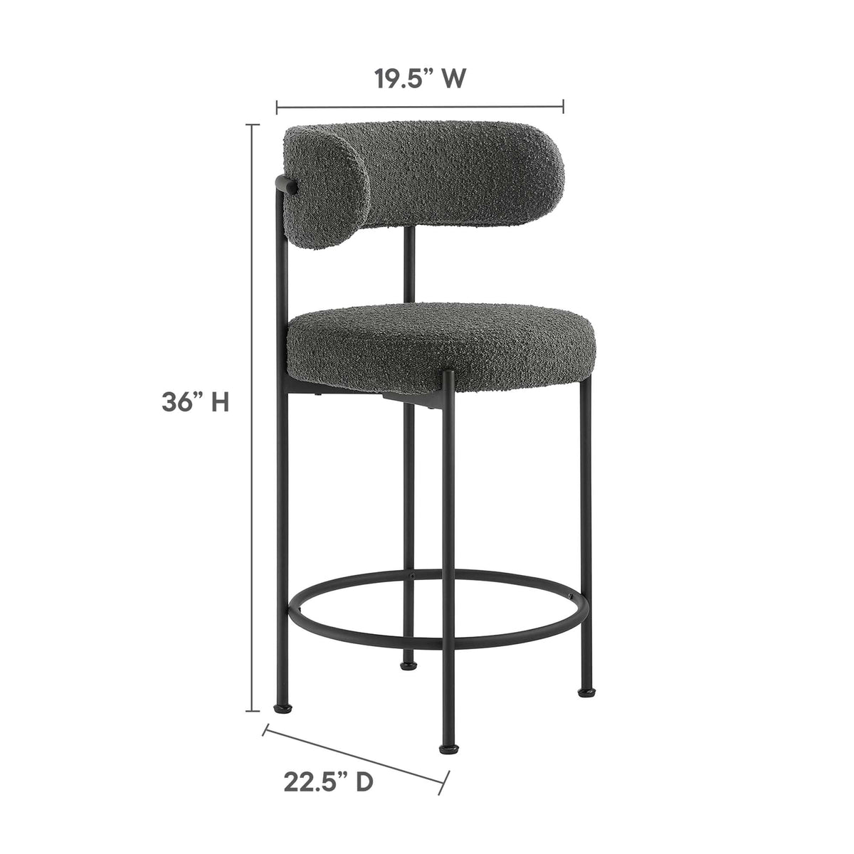 Albie Boucle Fabric Counter Stools - Set of 2 - view 15