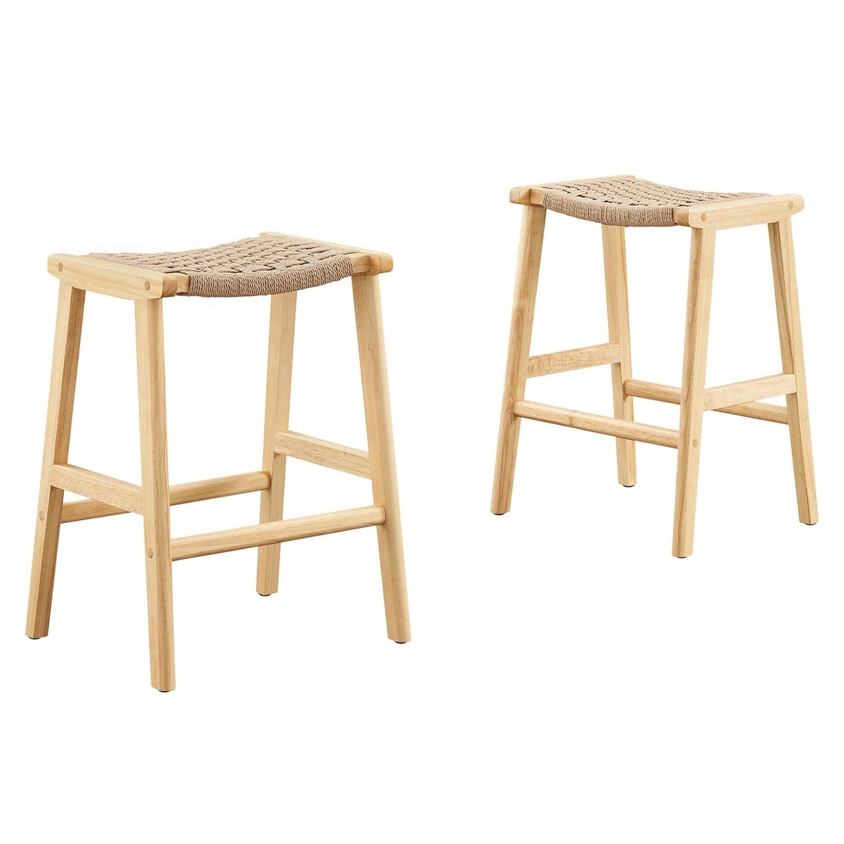 Saoirse Woven Rope Wood Counter Stool - Set of 2 - view 1