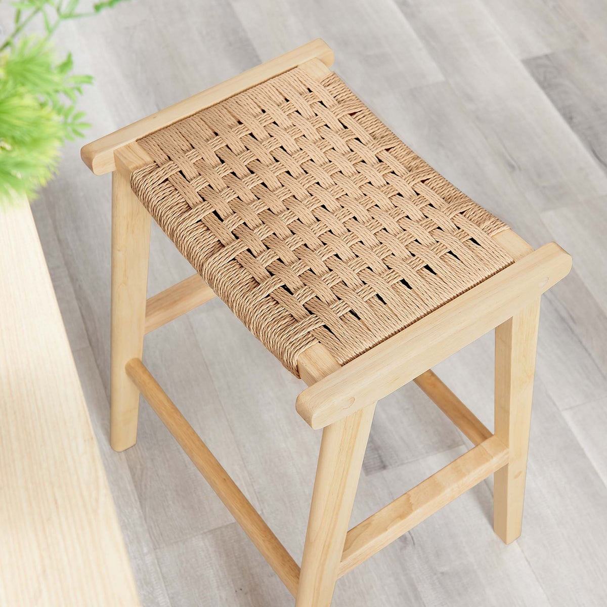 Saoirse Woven Rope Wood Counter Stool - Set of 2 - view 25
