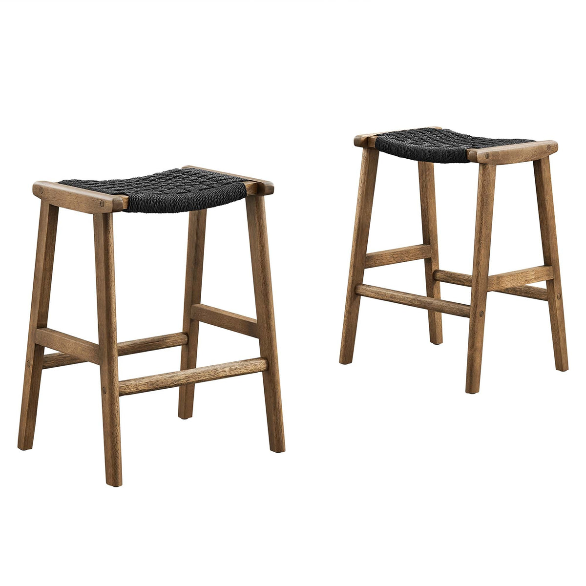 Saoirse Woven Rope Wood Counter Stool - Set of 2 - view 2