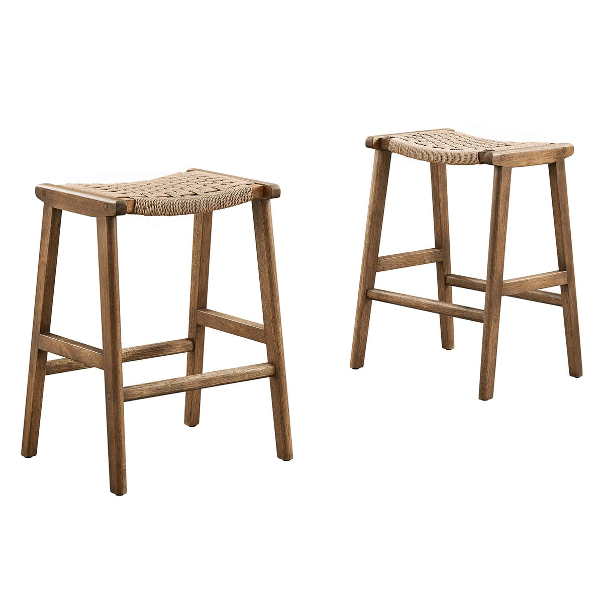 Saoirse Woven Rope Wood Counter Stool - Set of 2 - view 3