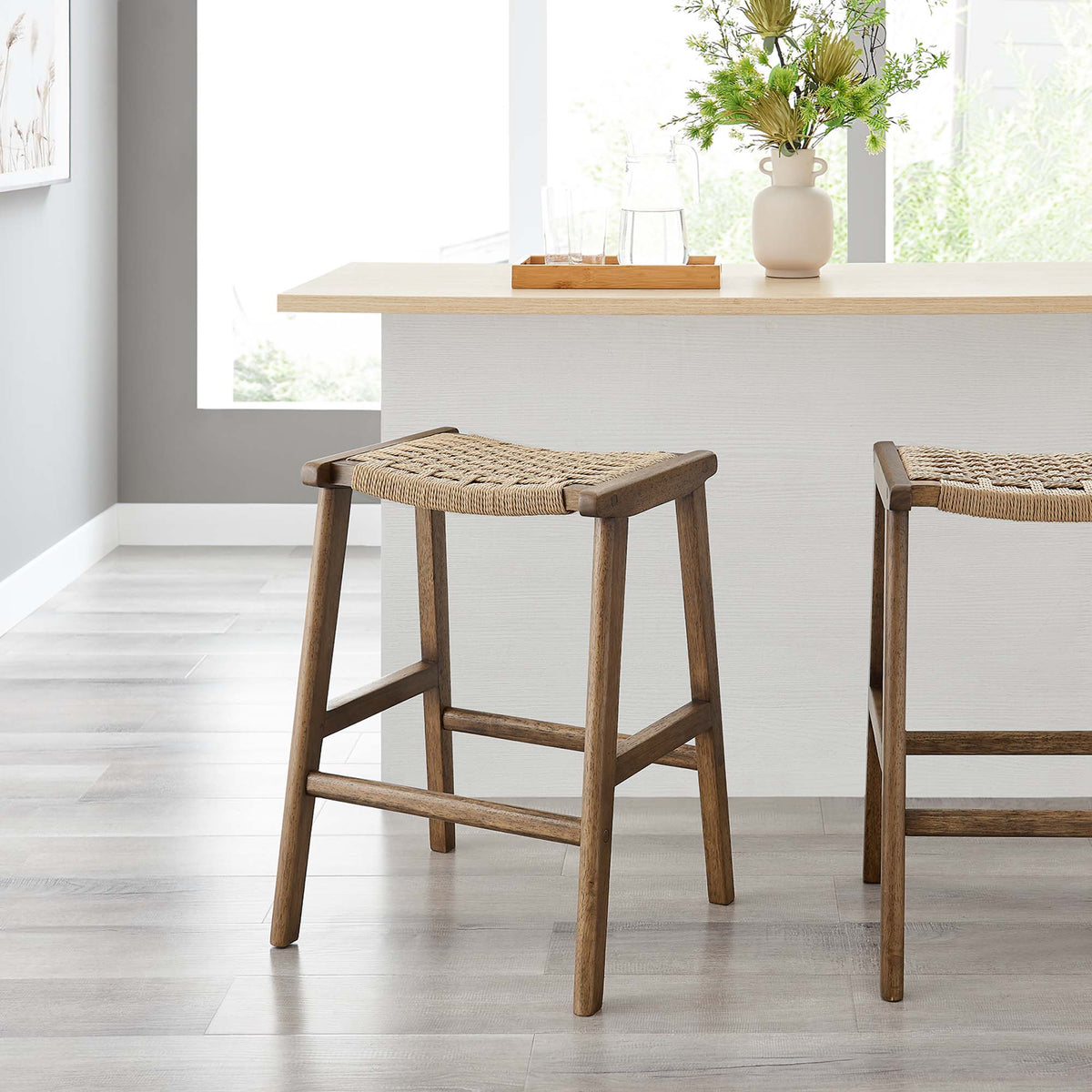 Saoirse Woven Rope Wood Counter Stool - Set of 2 - view 30