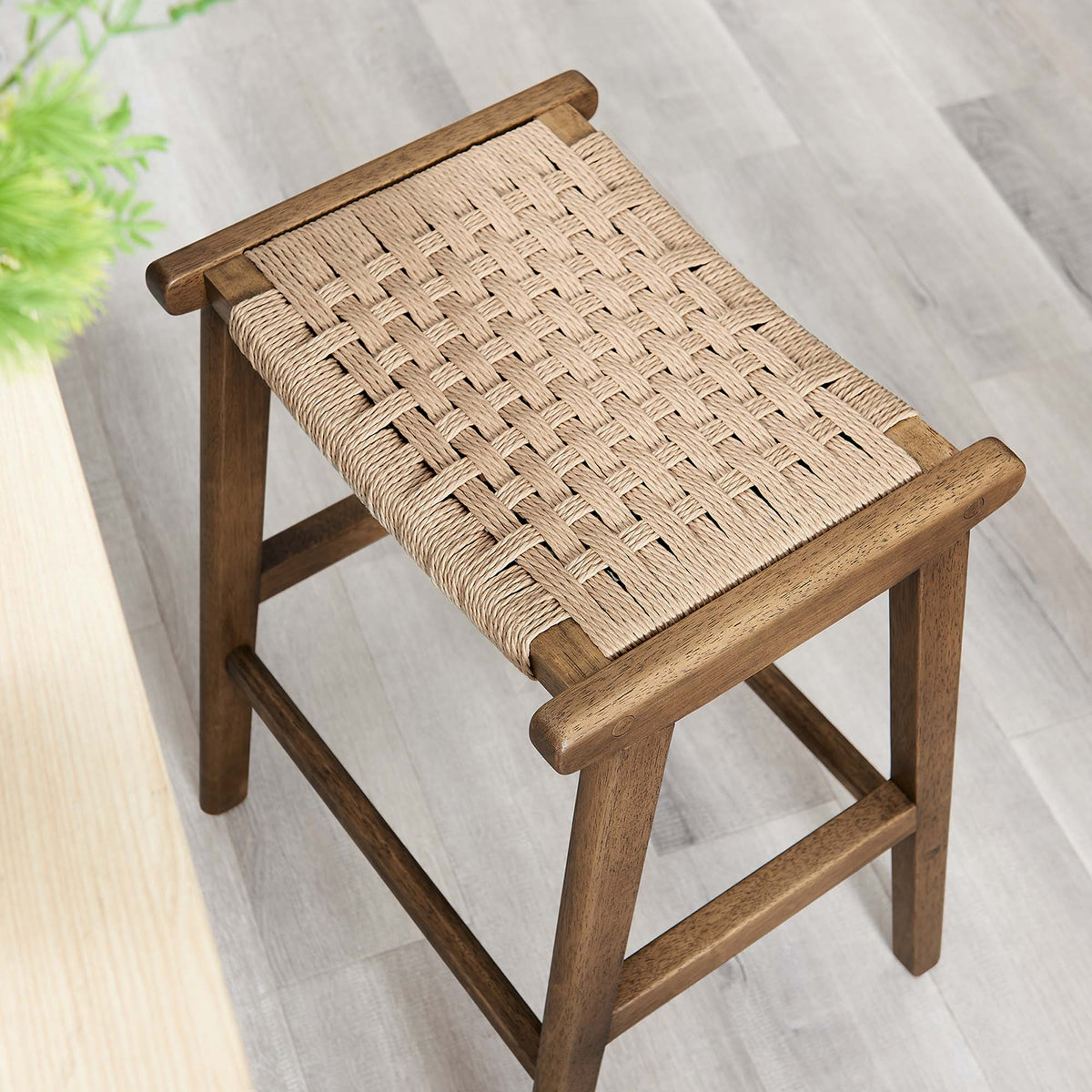 Saoirse Woven Rope Wood Counter Stool - Set of 2 - view 27