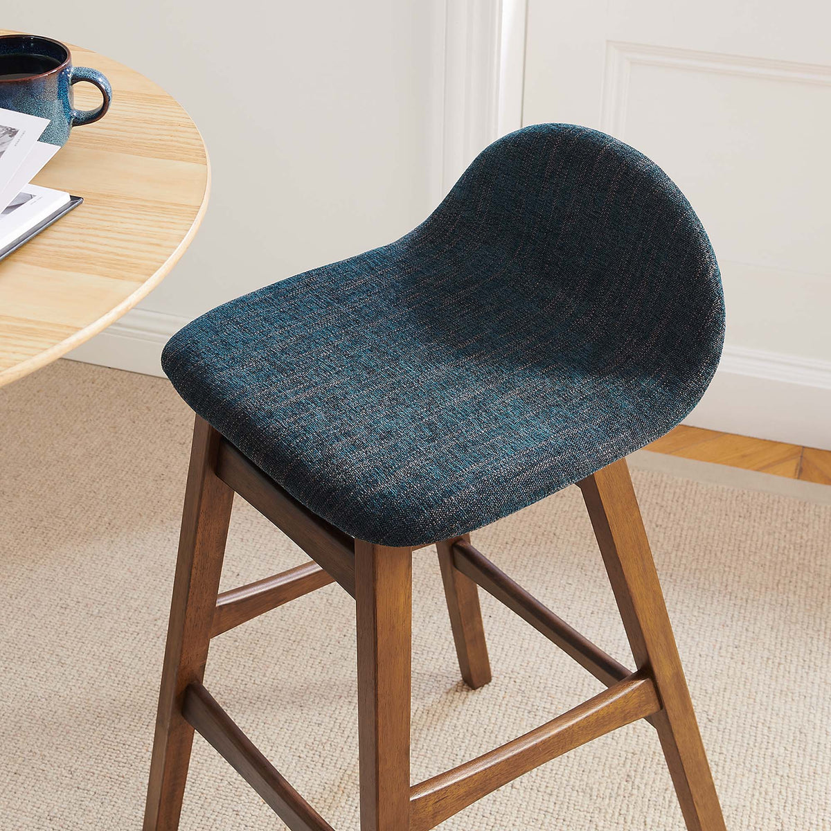 Juno Heathered Fabric Wood Bar Stool - Set of 2 - view 17