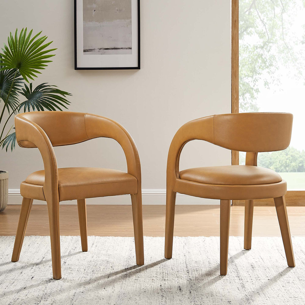 Pinnacle Vegan Leather Dining Chair Set of 2