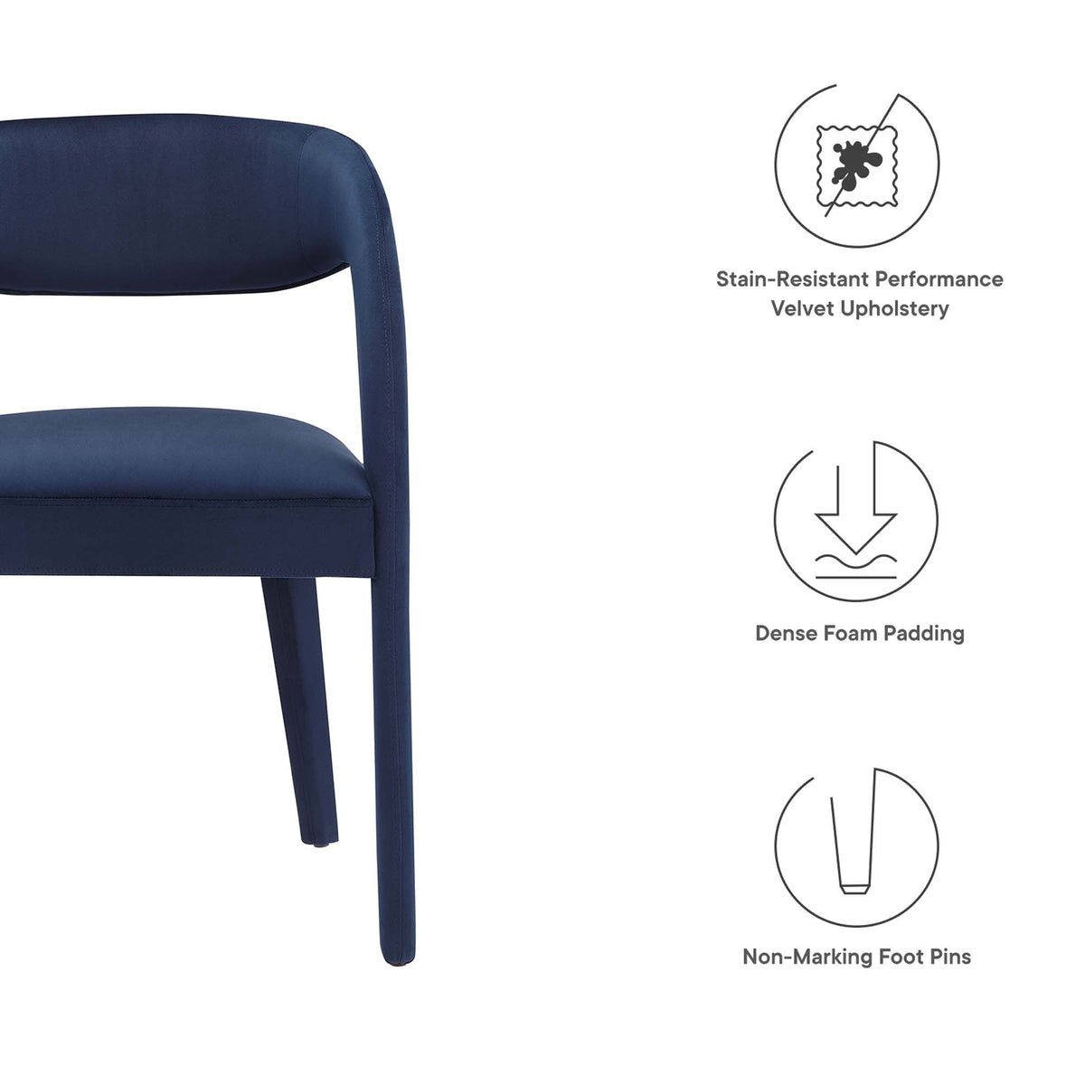 Pinnacle Performance Velvet Dining Chair Set of 2