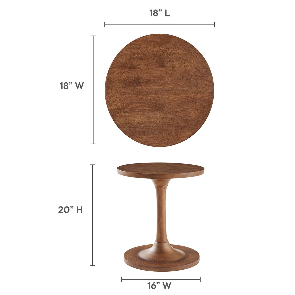 Lina Round Wood Side Table - view 6