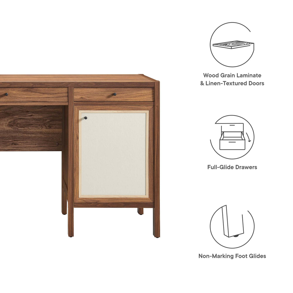 Capri 58" Wood Grain Office Desk - view 7