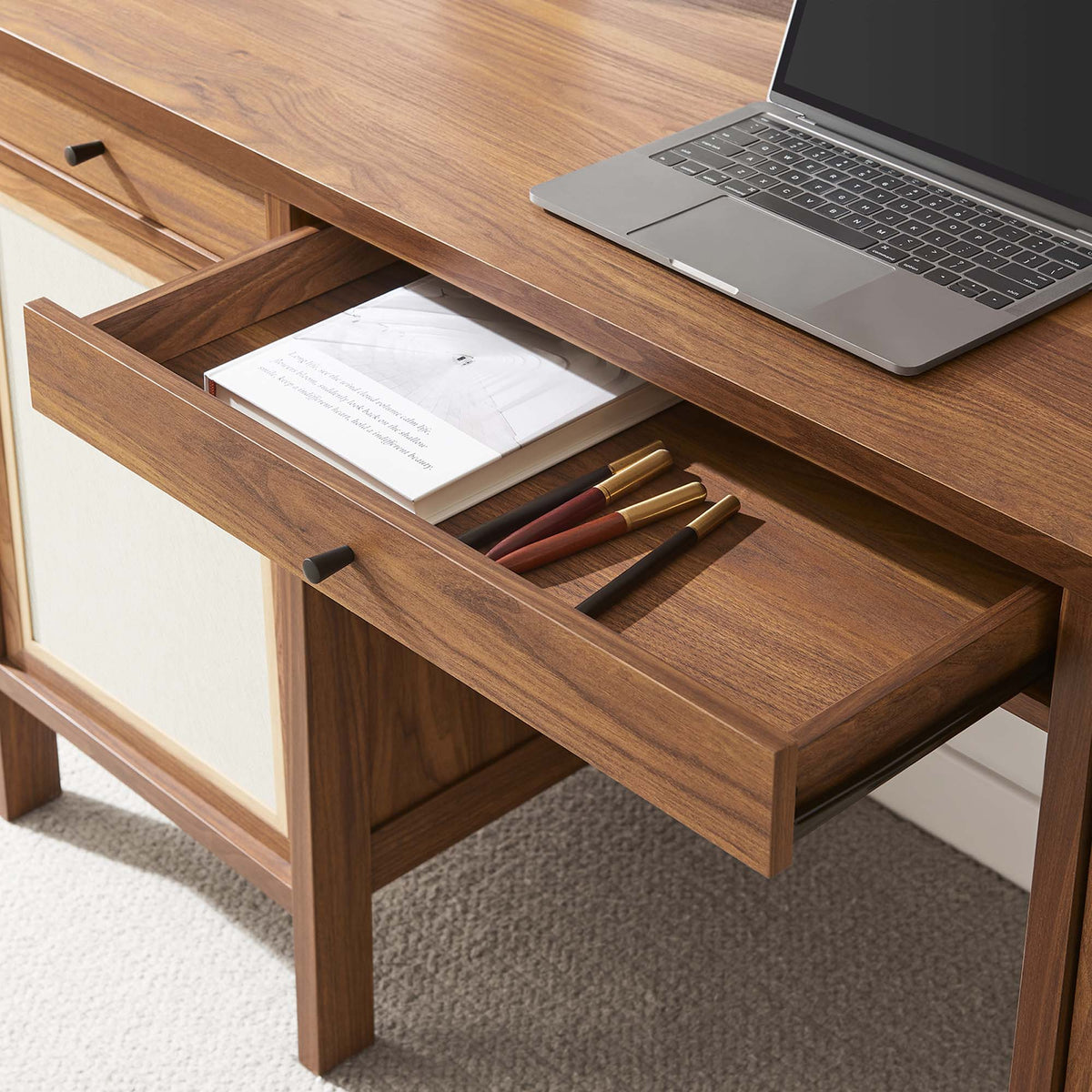 Capri 58" Wood Grain Office Desk - view 9