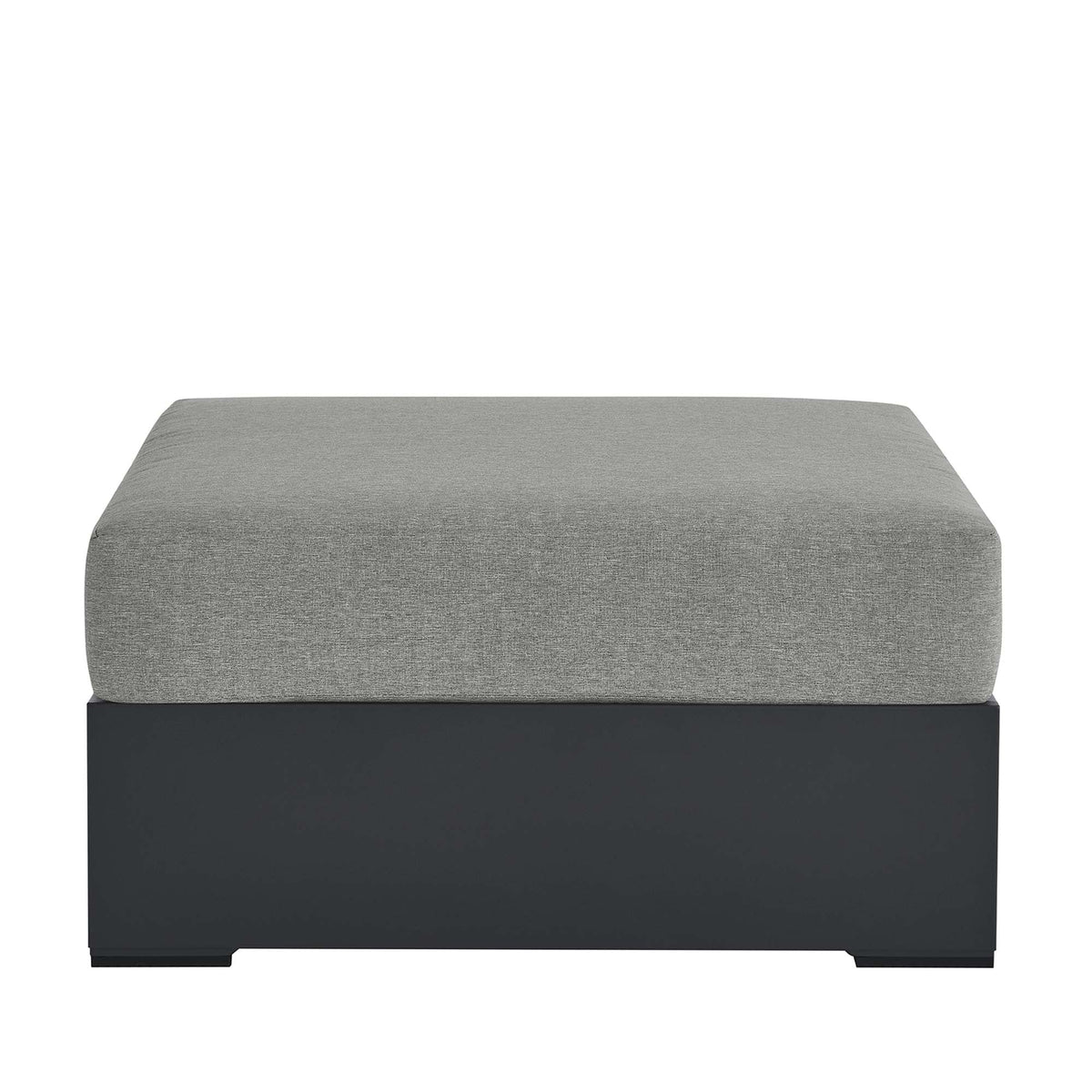 Tahoe Outdoor Patio Powder-Coated Aluminum Ottoman, Gray Gray - view 2