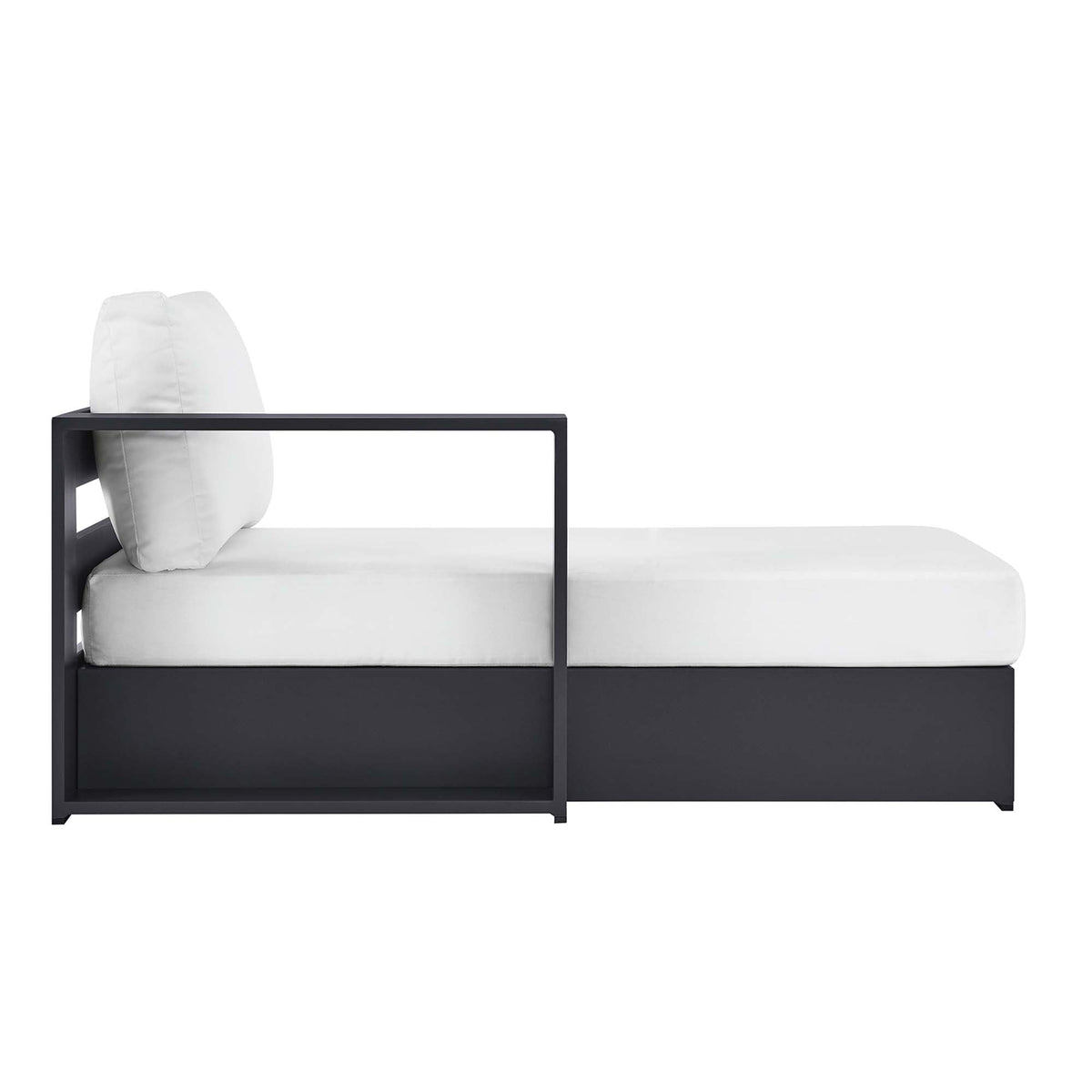 Tahoe Outdoor Patio Powder-Coated Aluminum Modular Left-Facing Chaise Lounge - view 6