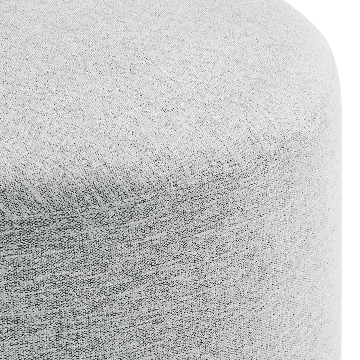 Callum Large 23" Round Woven Heathered Fabric Upholstered Ottoman - view 9