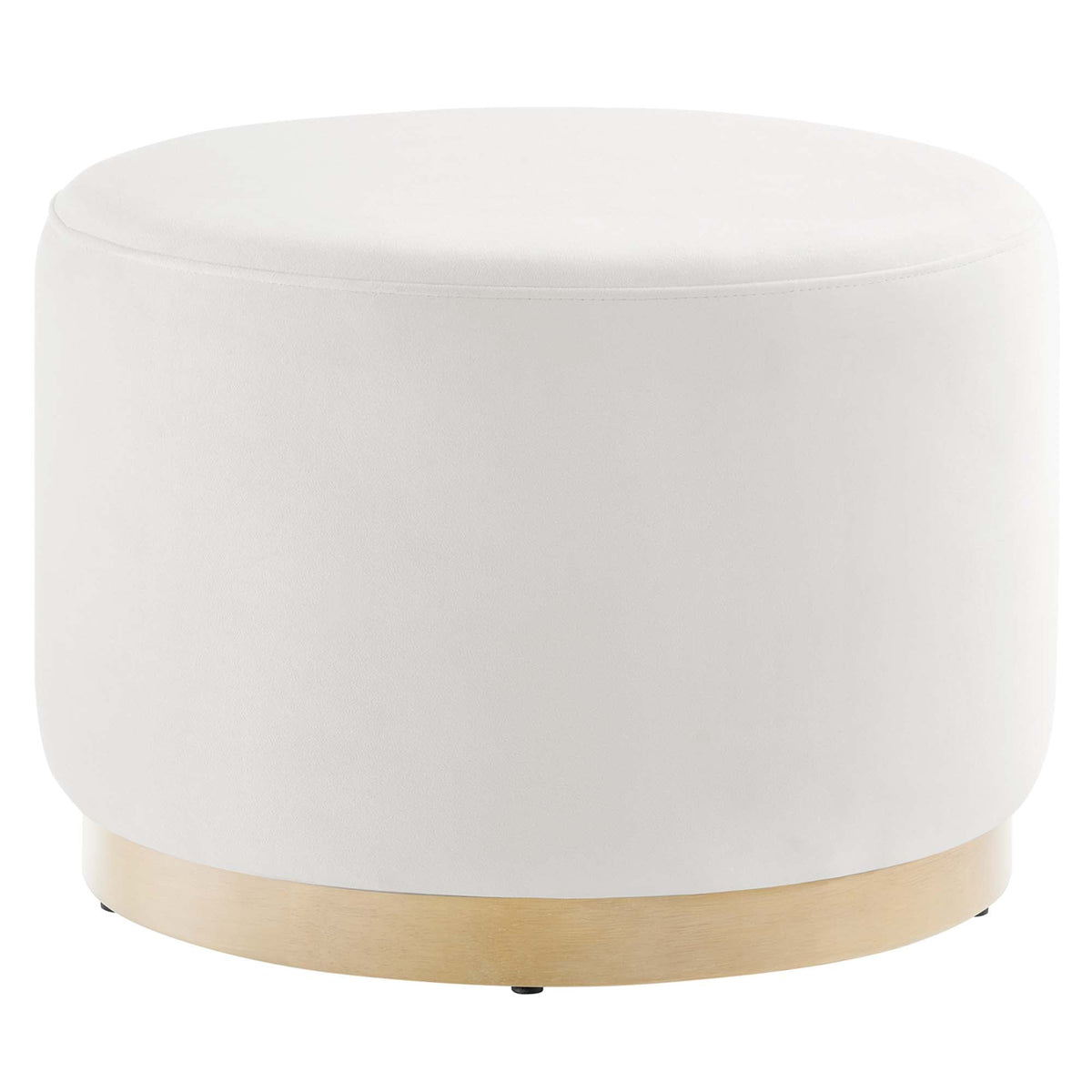 Tilden Large 23" Round Performance Velvet Upholstered Ottoman - view 2