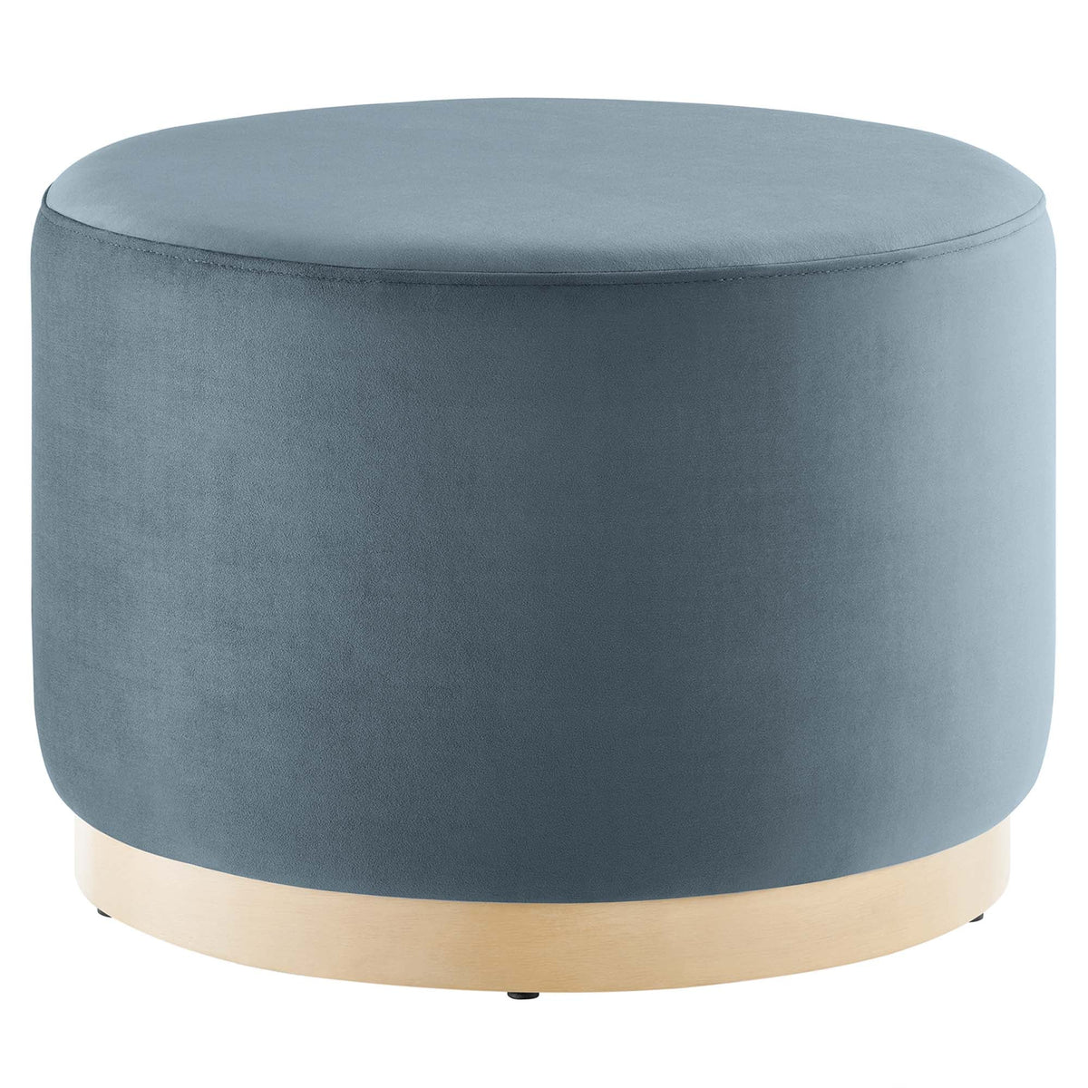 Tilden Large 23" Round Performance Velvet Upholstered Ottoman - view 3