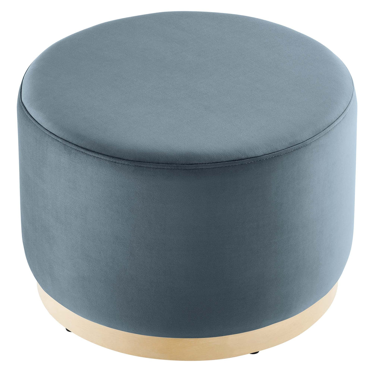 Tilden Large 23" Round Performance Velvet Upholstered Ottoman - view 8