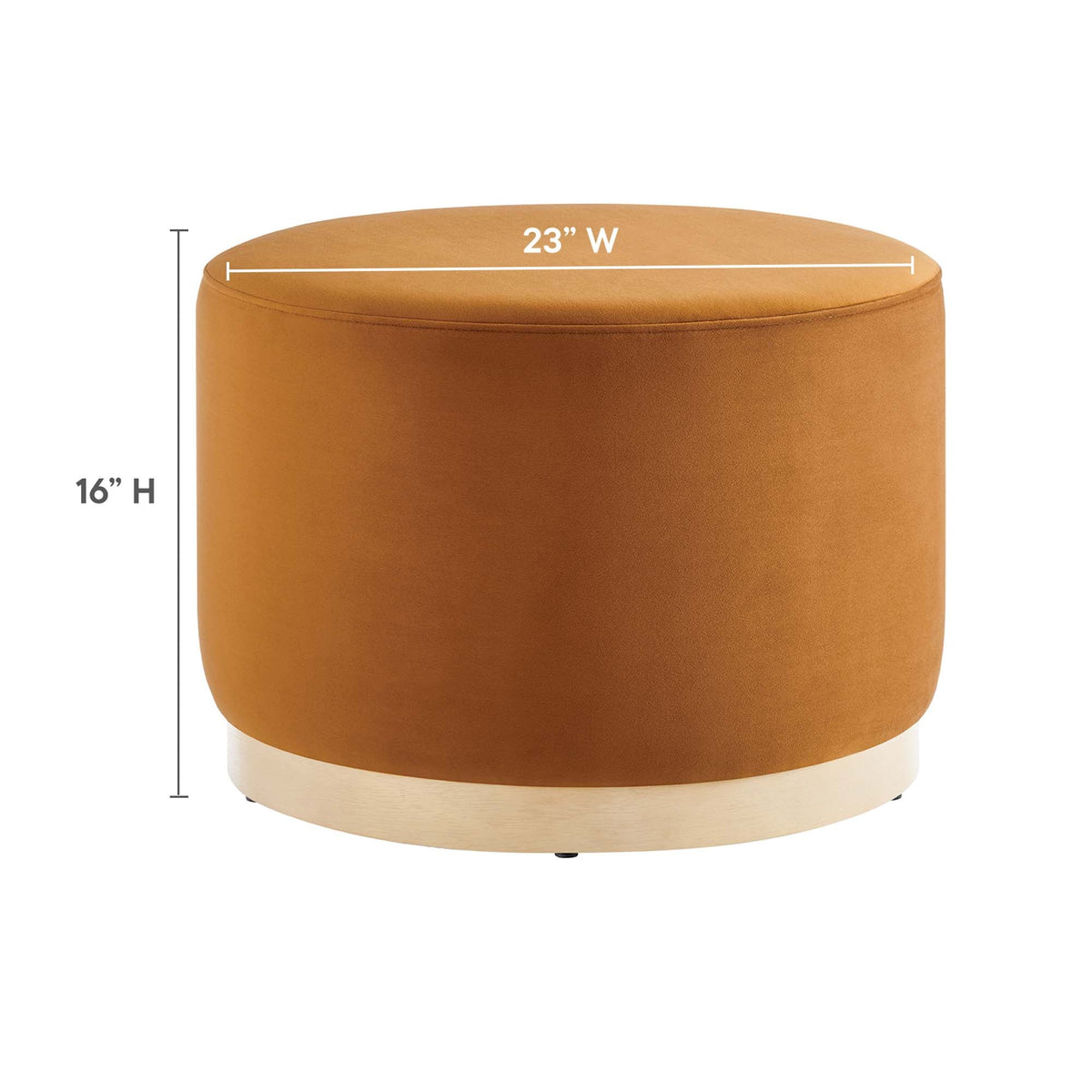 Tilden Large 23" Round Performance Velvet Upholstered Ottoman - view 29