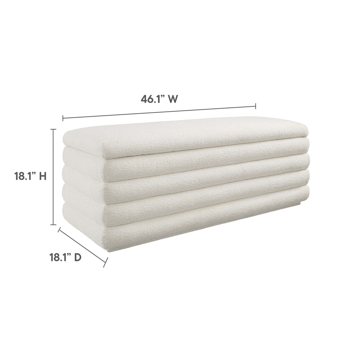 Mezzo Boucle Upholstered Storage Bench - view 8