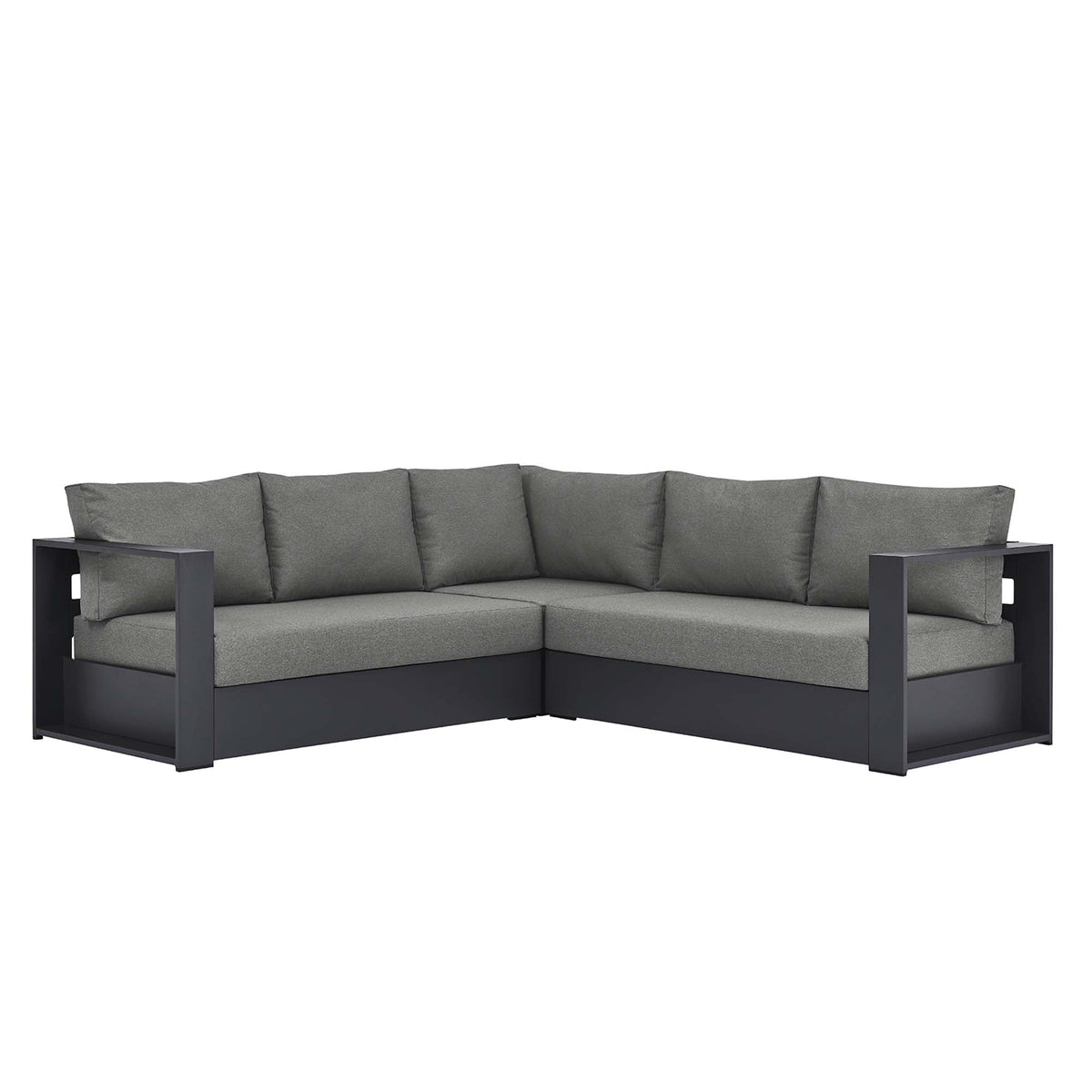 Tahoe 3-Piece Outdoor Patio Powder-Coated Aluminum Sectional Sofa Set - view 4