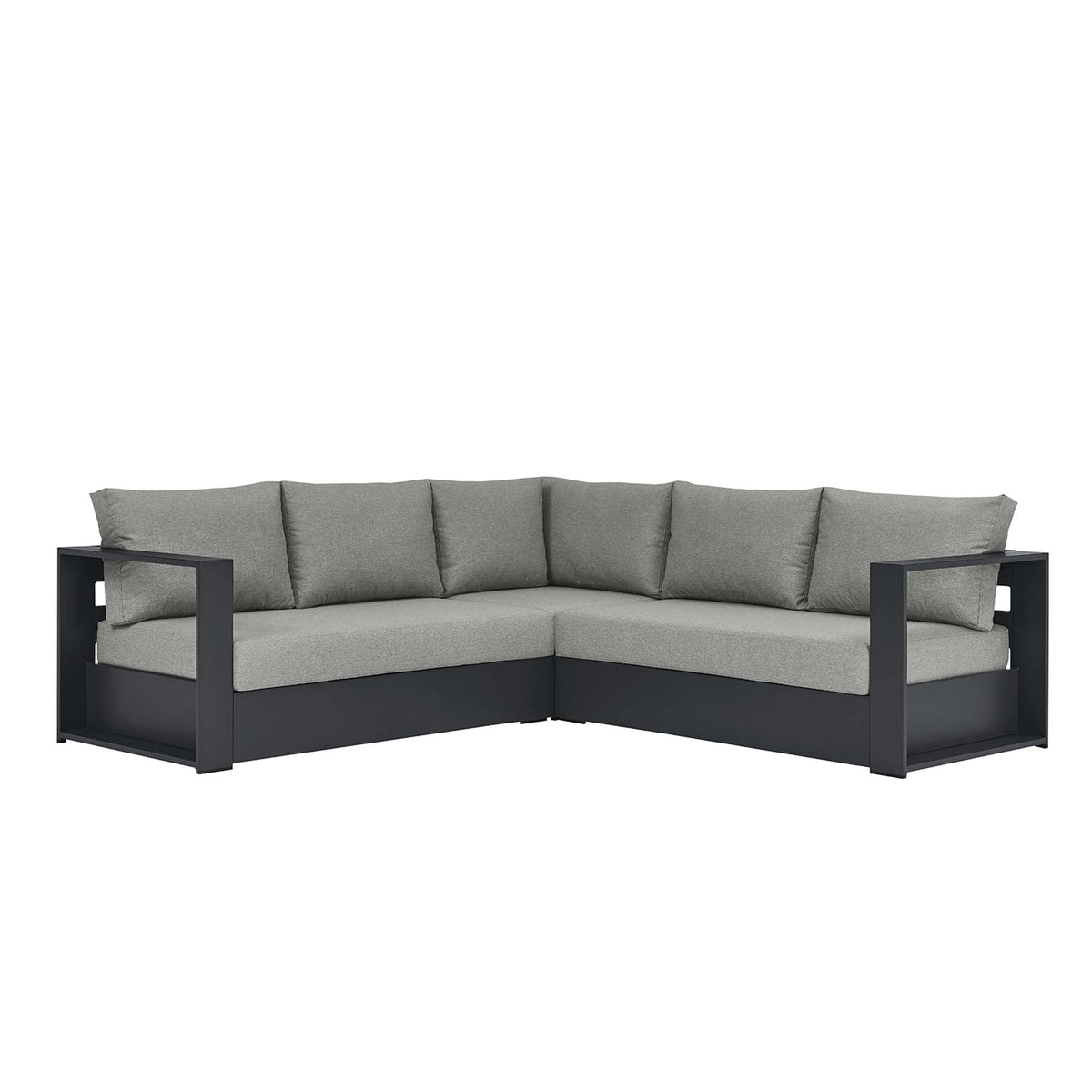Tahoe 3-Piece Outdoor Patio Powder-Coated Aluminum Sectional Sofa Set - view 5