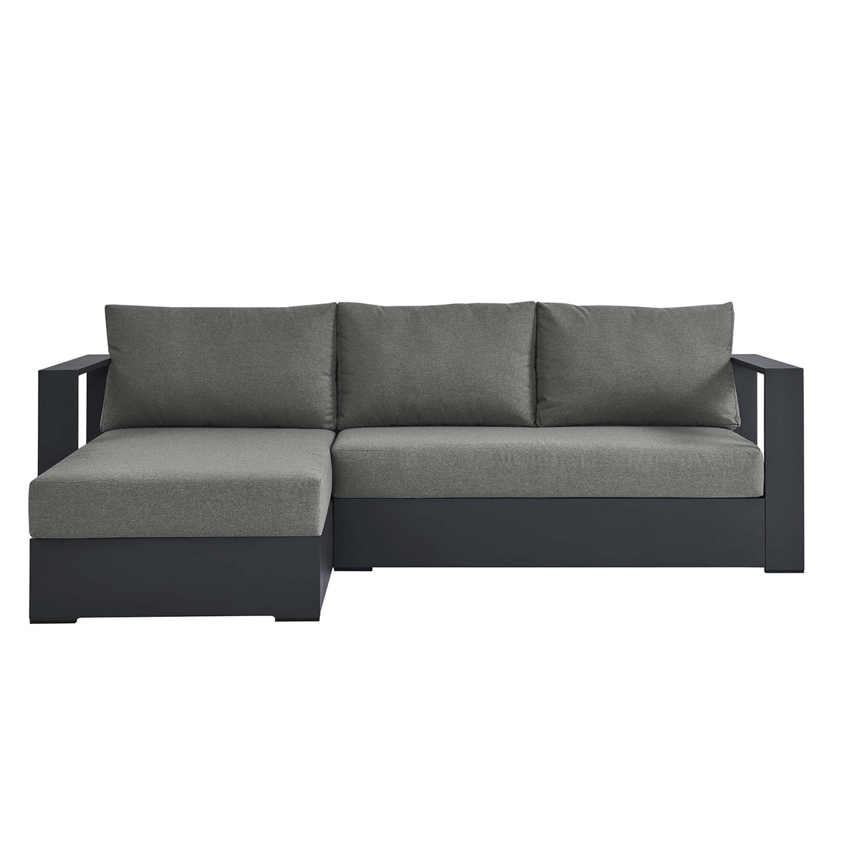 Tahoe 2-Piece Outdoor Patio Powder-Coated Aluminum Left-Facing Chaise Sectional Sofa Set - view 4