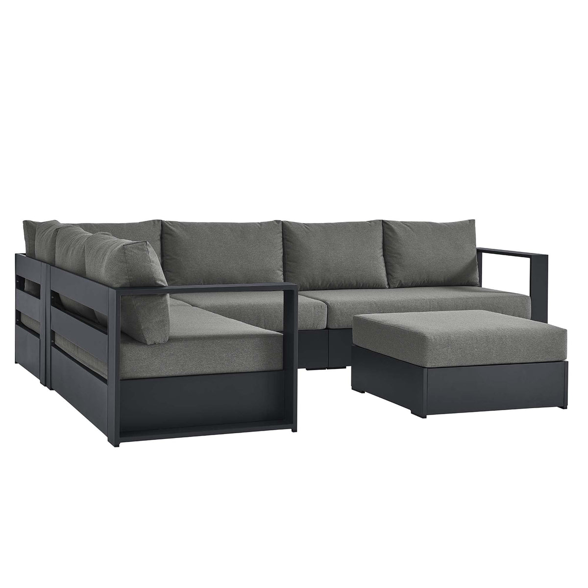 Tahoe 5-Piece Outdoor Patio Powder-Coated Aluminum Sectional Sofa Set - view 1