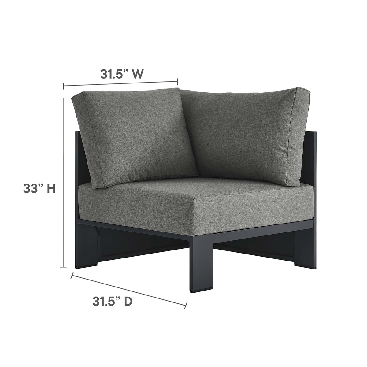 Tahoe 5-Piece Outdoor Patio Powder-Coated Aluminum Sectional Sofa Set - view 13