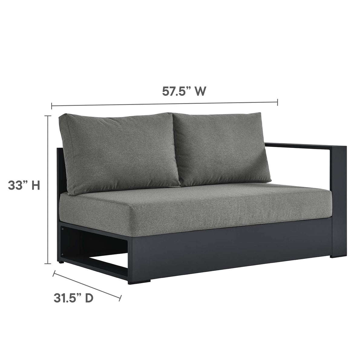 Tahoe 5-Piece Outdoor Patio Powder-Coated Aluminum Sectional Sofa Set - view 19