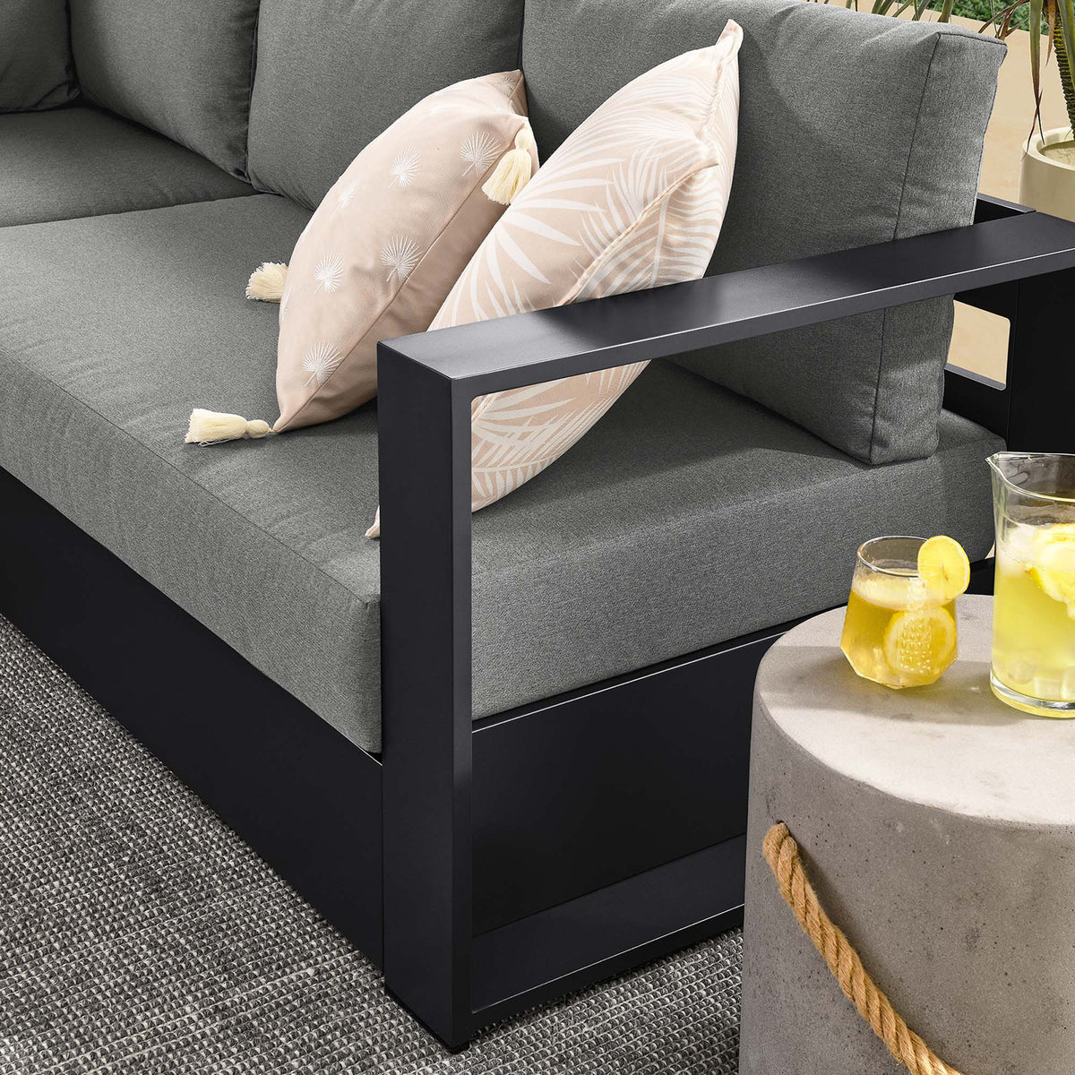 Tahoe 5-Piece Outdoor Patio Powder-Coated Aluminum Sectional Sofa Set - view 25