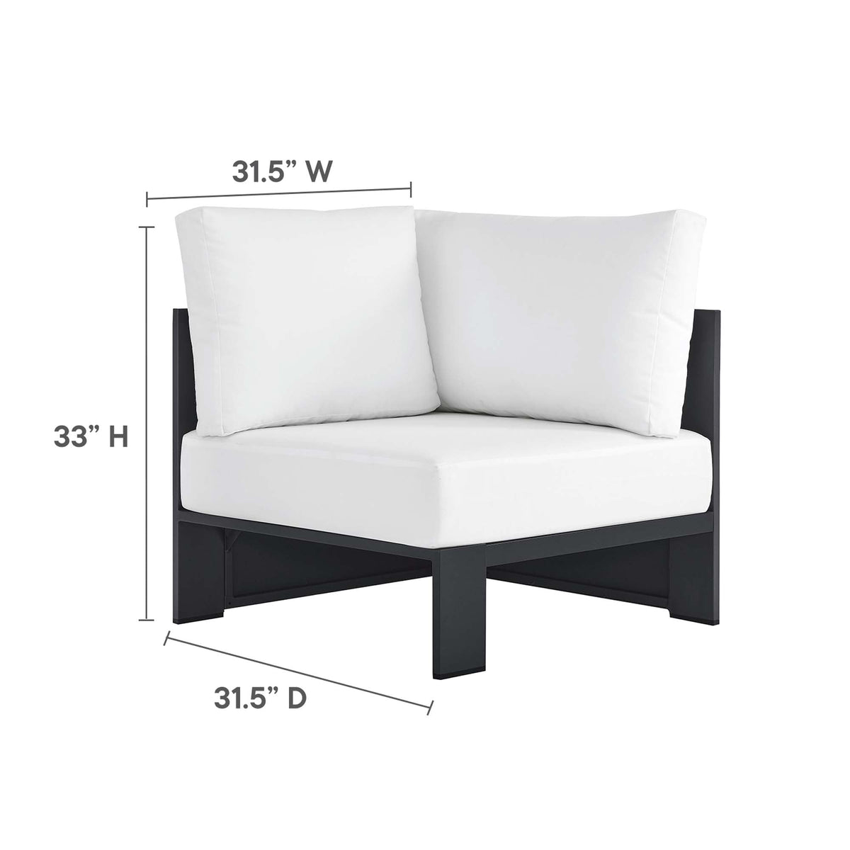 Tahoe 5-Piece Outdoor Patio Powder-Coated Aluminum Sectional Sofa Set - view 15