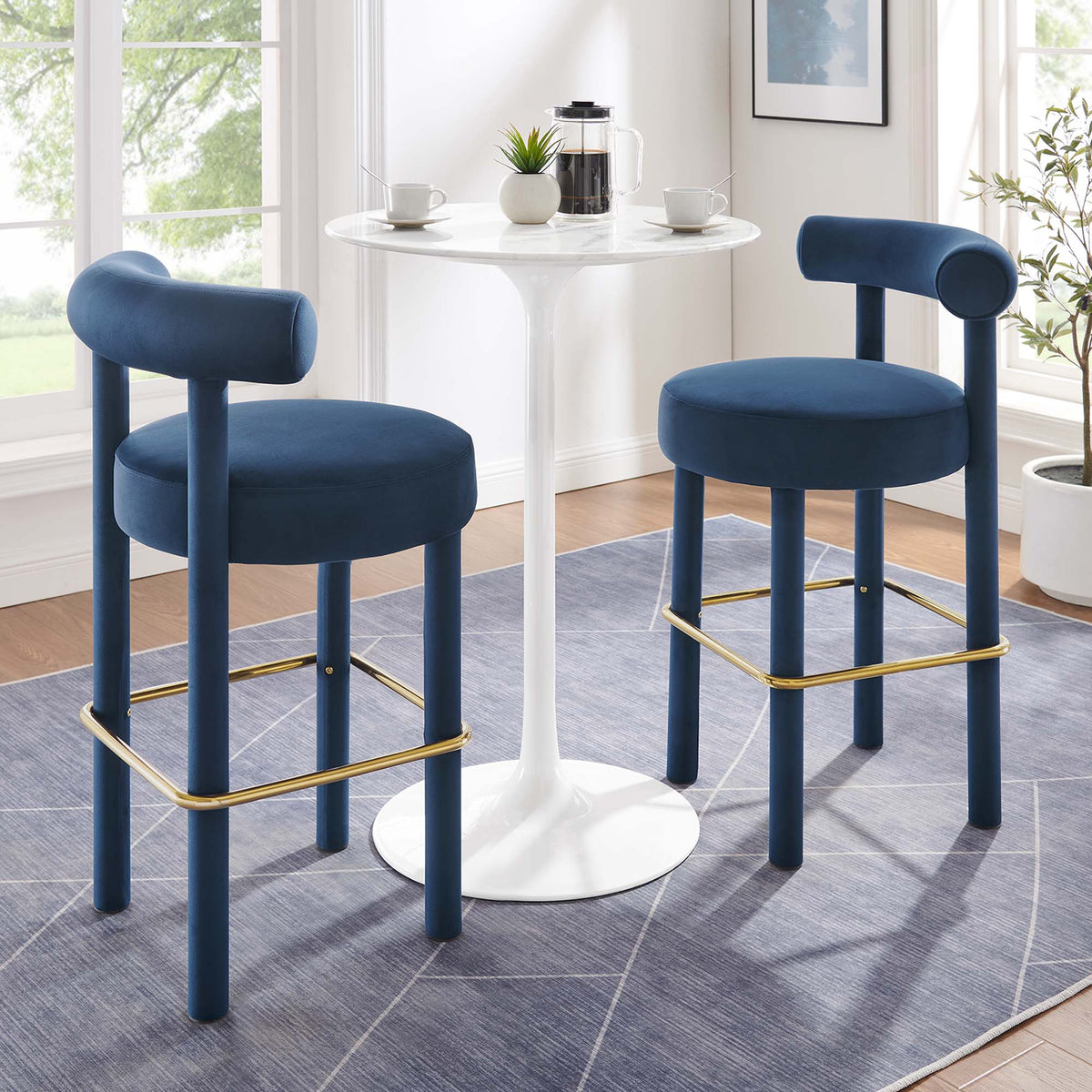 Toulouse Performance Velvet Bar Stool Set of 2 - view 11